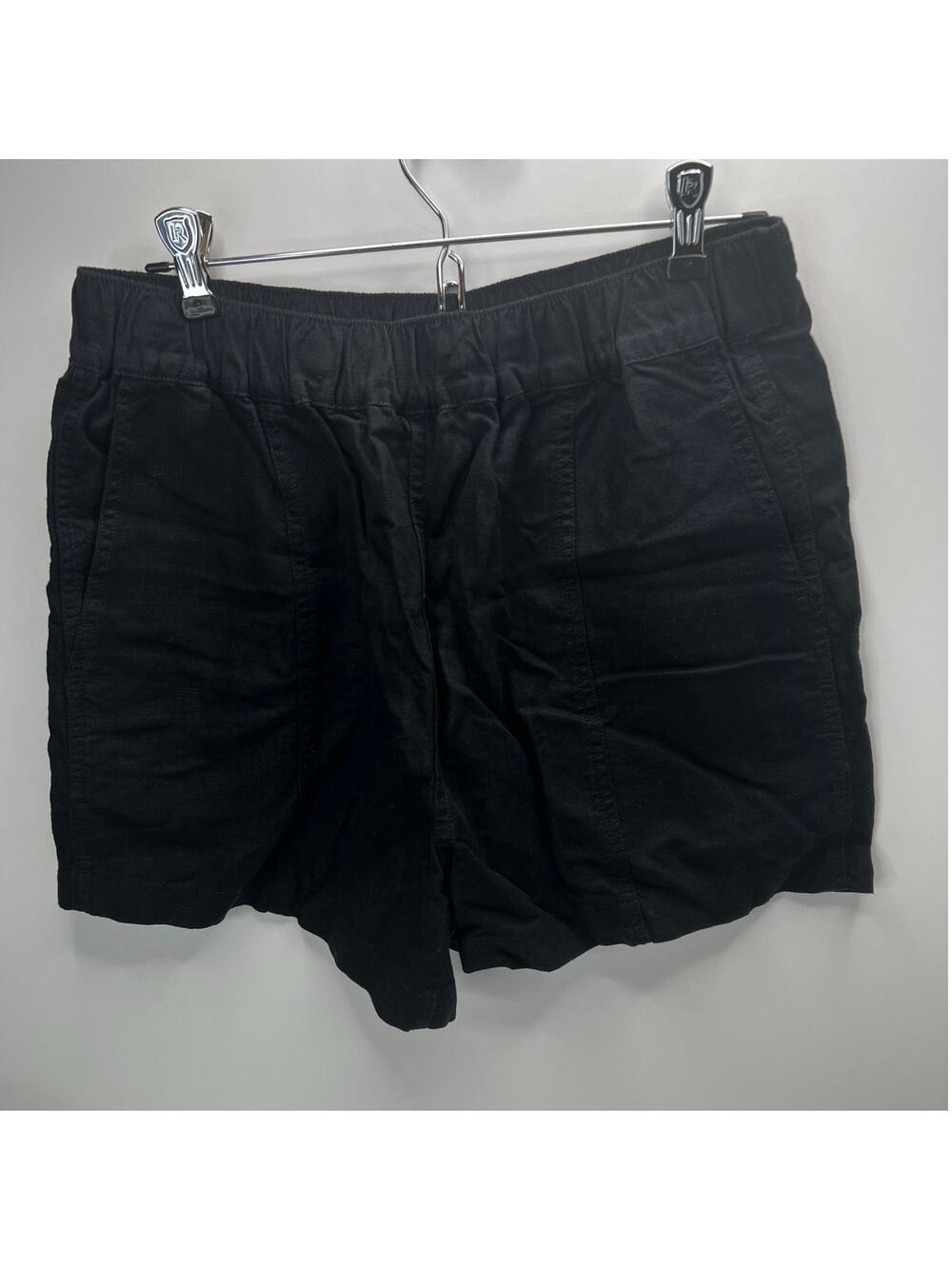 Madewell Pull On Shorts Linen Blend High Rise Black MD168 Women Small Lagenlook
